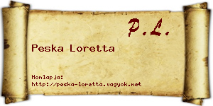 Peska Loretta névjegykártya